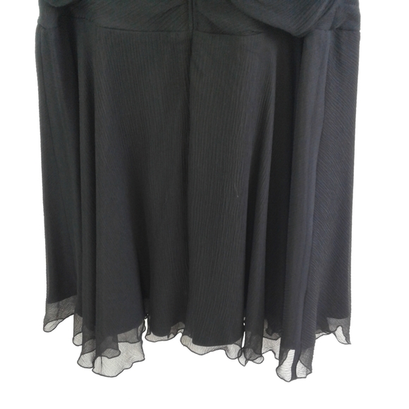 Express Black Silk Dress Fit & Flare Lined 4 - Picture 5 of 8